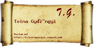 Tolna Gyöngyi névjegykártya